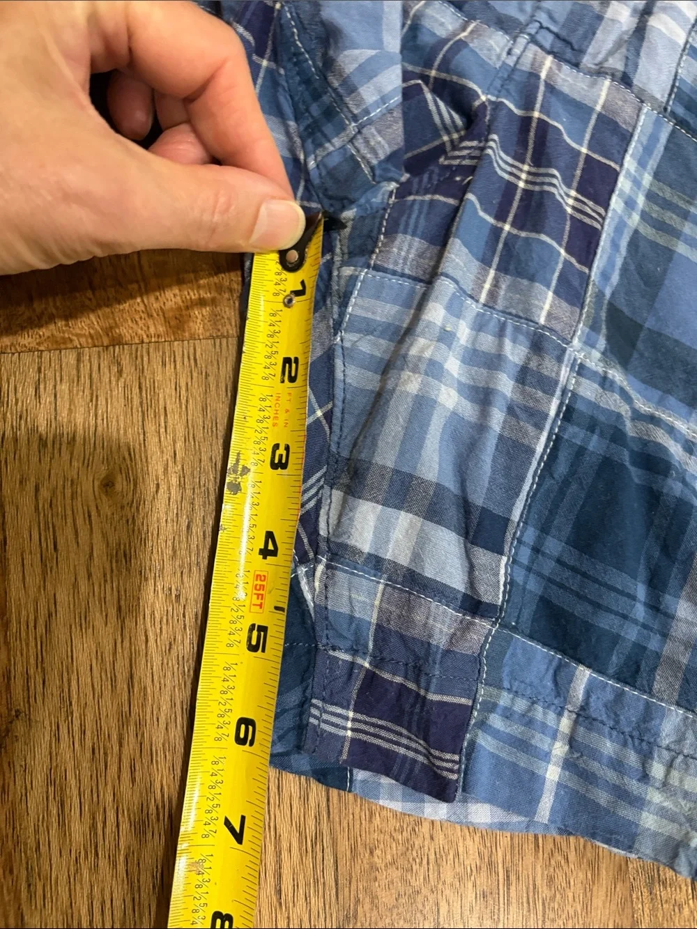 Crown & ivy shorts motion stretch 30W  blue madras plaid